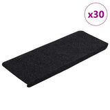 Stair Mats Self-adhesive 30 pcs Black 65x24.5x3.5 cm 3365908