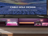 Floating TV Unit, Wall Mounted TV Cabinet for TVs up to 65", High Gloss Media Wall Unit with LED T3398P328293