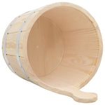 ZNTS Sauna Bucket and Ladle Set Solid Wood Pine 51692