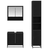 Bathroom Furniture Set 3 pcs Black Oak Engineered Wood 3402553