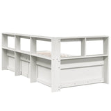 ZNTS Bookcase Bed without Mattress White 90x200cm Solid Wood Pine 3324470