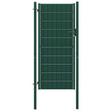 Fence Gate PVC and Steel 100x124 cm Green 145229