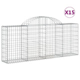 Arched Gabion Baskets 15 pcs 200x30x80/100 cm Galvanised Iron 3146102