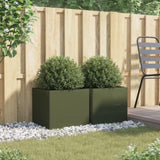 ZNTS Planters 2 pcs Olive Green 42x40x39 cm Steel 841554