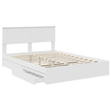 Storage Bed with Headboard White 140 x 200 cm Engineered Wood 3408459