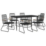 Garden Dining Set Black Powder-coated steel Large Durable 3156577