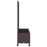 Garden Planter with Trellis&Wheels Brown 120 x 40 x 146 cm PP 3423056