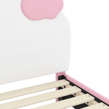 Children's Bed Frame with Headboard Pink 90 x 190 cm PU 42011020