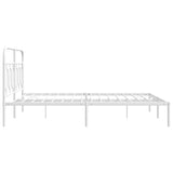 Metal Bed Frame without Mattress with Headboard White 135x190cm 377165