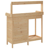 Potting Table with Cabinet 110.5x45x124.5 cm Solid Wood Fir 156343