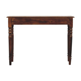Solid Wood Turned Legs 3 Drawer Chestnut Console, 3 Drawers, Dark Brown B2743P403487