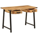 Desk with Drawers 105x55x70 cm Solid Wood Mango and Iron 372733