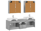 Bathroom Cabinet Set 5 pcs Grey Sonoma Engineered Wood 3406412