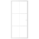 Interior Door 93x201.5 cm White ESG Glass and Aluminium 350574