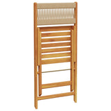 Bistro Set Beige Solid acacia wood, polypropylene Small Foldable 3281867