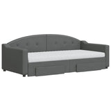 Daybed with Trundle and Drawers Light Grey 90x190 cm Fabric 3197605
