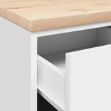 Garage Storage Cabinet White 40x51x85 cm Solid Wood Pine 860589