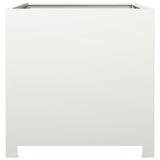 ZNTS Garden Planter White 50x50x50 cm Steel 851214