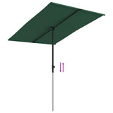 Garden Parasol with Aluminium Pole 2x1,5 m Green 47336