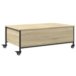 ZNTS Coffee Table with Wheels Sonoma Oak 91x55x34 cm Engineered Wood 842297