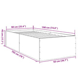 Bed Frame without Mattress Smoked Oak 90x190 cm Single 3280976