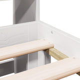 Bookcase Bed without Mattress White 140x190cm Solid Wood Pine 3322685