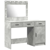 Dressing Table with Mirror Lights 2 pcs Grey Engineered wood 3334230