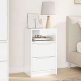 Bedside Table High Gloss White 40 x 30 x 467 cm Engineered Wood 888915