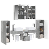 Bathroom Furniture Set 6 pcs Concrete Grey 3407130