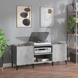 Record Cabinet Concrete Grey 121x38x48 cm Engineered Wood 831937