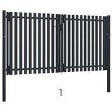 Double Door Fence Gate Steel 300x150 cm Anthracite 146353