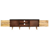 TV Cabinet 140x30x46 cm Rough Mango Wood and Solid Acacia Wood 338420