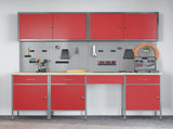 Work Cabinet with Drawer 10 pcs Red Engineered Wood and Steel 3321471