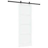 Sliding Door White and Black 83 x 232 cm Solid Pine Wood 3333537