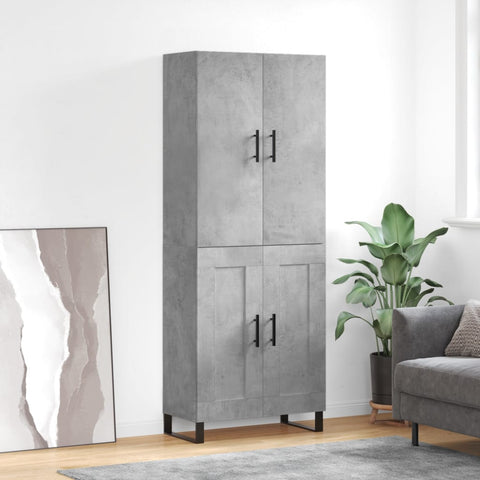 Highboard Concrete Grey 69.5x34x180 cm Engineered Wood 3195815
