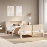 Bookcase Bed without Mattress 150x200 cm King Size Solid Wood Pine 3322634