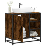 Bathroom Sink Cabinet Smoked Oak 65x33x60 cm Engineered Wood 849286