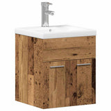 Bathroom Furniture Set with Door 3 pcs Old Wood Engineered Wood 3332536