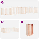 Dog Gate with Door Foldable 15 Panels 750 cm Poplar Wood 3155534