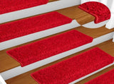 Stair Mats 10 pcs 65x21x4 cm Red Rectangular Edge 149829