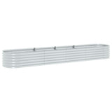 Garden Raised Bed 400x80x44 cm Galvanised Steel Silver 45516