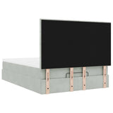 Ottoman Bed with Mattresses Light Grey 140x200cm Velvet 3313475