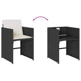 Garden Dining Set Black and cream white 3211074