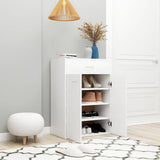 801071 Shoe Cabinet White 60x35x84 cm Engineered Wood