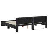 Bed Frame with Headboard Black Oak 200 x 200 cm Engineered Wood 3403603