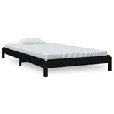 Stack Bed without Mattress Black 80x200 cm Solid Wood Pine 820401