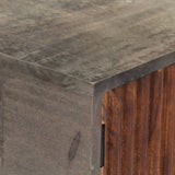 Console Table Grey 120x35x75 cm Solid Rough Mango Wood 282742