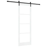 Sliding Door ORKDAL White 83 x 232 cm Solid Pine Wood and Glass 3331974