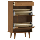 Shoe Cabinet MOLDE Brown 59.5x35x103 cm Solid Wood Pine 4013411