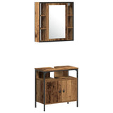 Bathroom Furniture Set with Shelf 3 pcs Brown Engineered wood 3332563